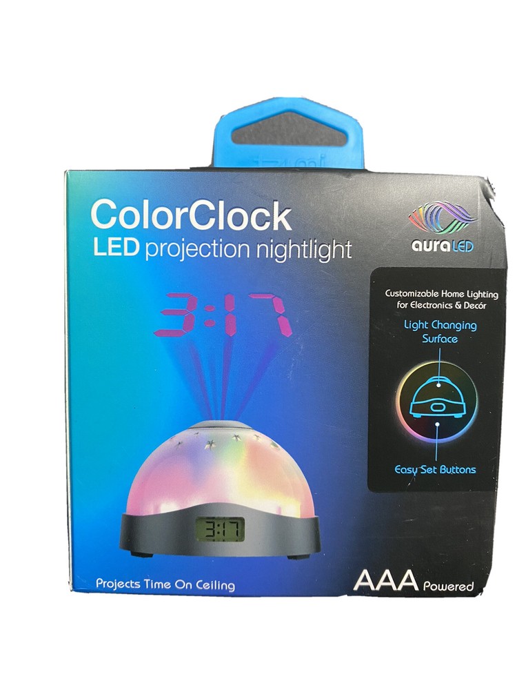 Aura led color clock led projection nightlight