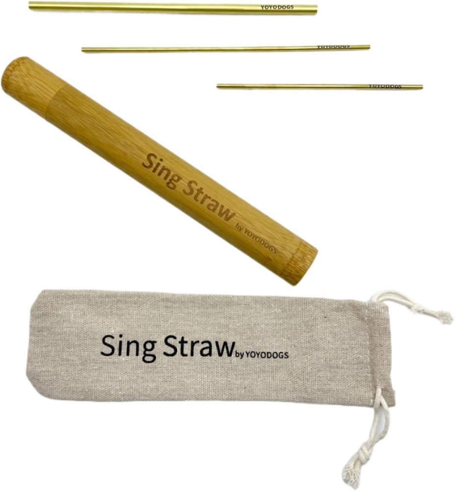 Effortless Vocal Training with Portable Solid Brass Singing Straws - 2.89 oz
