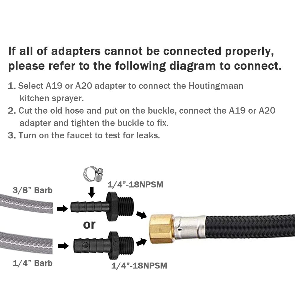Houtingmaan Kitchen Sink Sprayer,Dual Function Kitchen Side Sprayer with Adju...