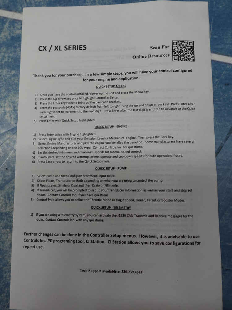 Controls Incorporated CX-83501-AS Control Panel