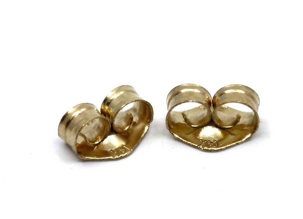 14k Solid Yellow Gold Pair Butterfly Closer Back's Earring Backing Small