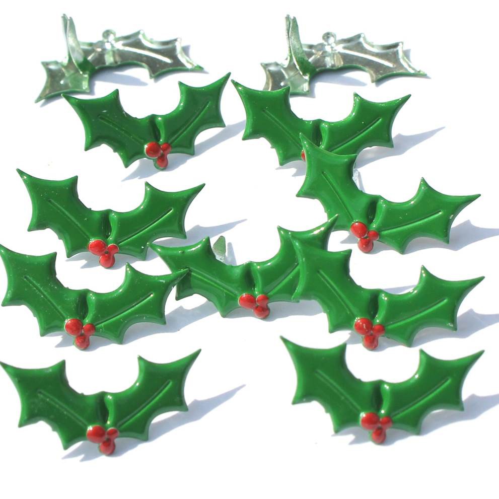 Eyelet Outlet Shape Brads 12/Pkg Holly