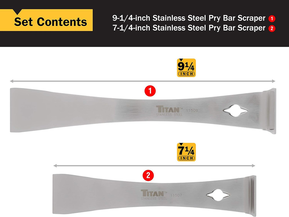 17005 2-Piece Stainless Steel Pry Bar Scraper Set
