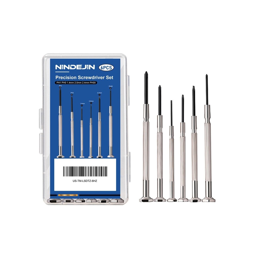 NINDEJIN 6PCS Precision Screwdriver Set, Flathead & Phillips Screw ... Fast Ship