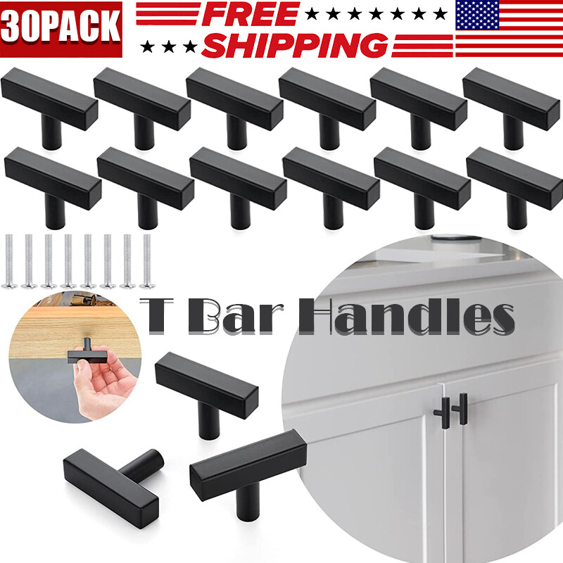 T Bar Cabinet Handles Kitchen Drawer Cupboard Cabinet Pulls Knobs Hardware Black