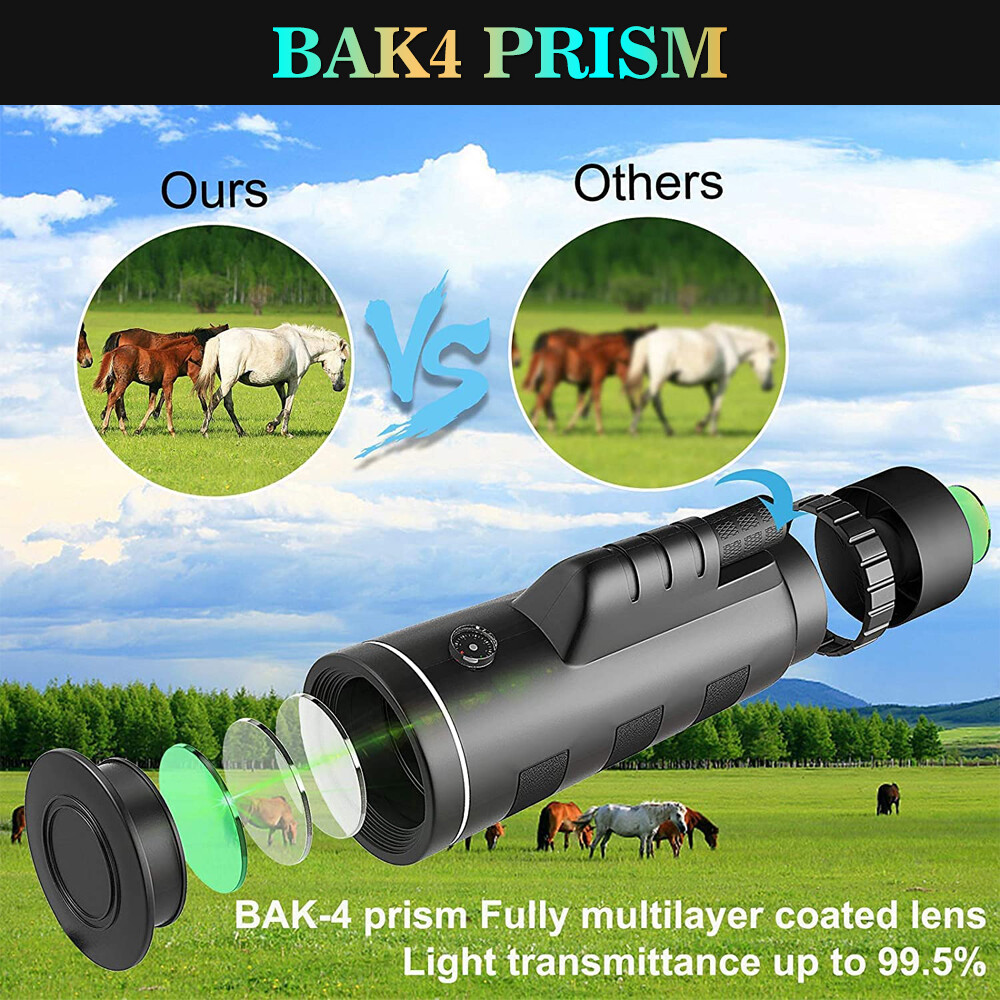 Day / Night Vision 80x100 Zoom HD Monocular Starscope Monocular Telescope BAK4