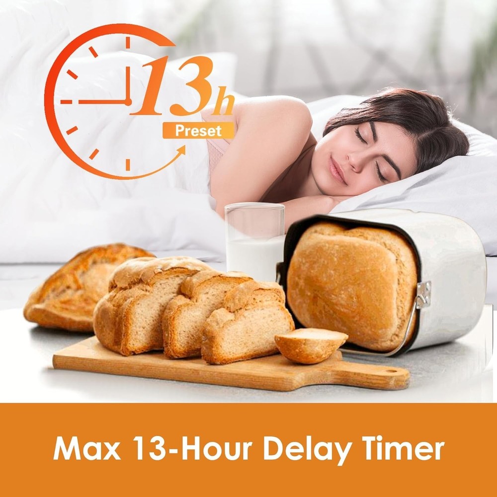Kitchen in the Box 12-in-1 Smart Bread Maker with Delay Timer, Nut Dispenser
