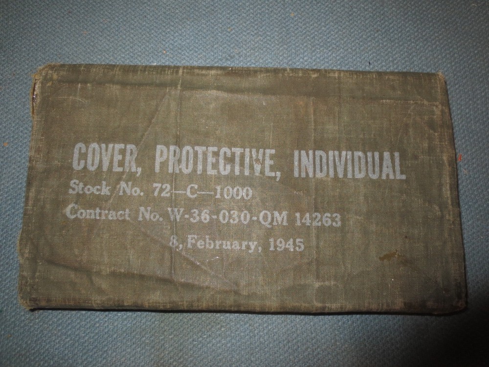 ORIGINAL WW2 U.S. ARMY 1945 dated GAS "COVER, PROTECTIVE, INDIVIDUAL" - UNISSUED