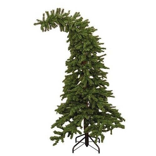 Grinch Style Bendable Alpine Christmas Tree Artificial 8 Ft Pre Bend Whimsical