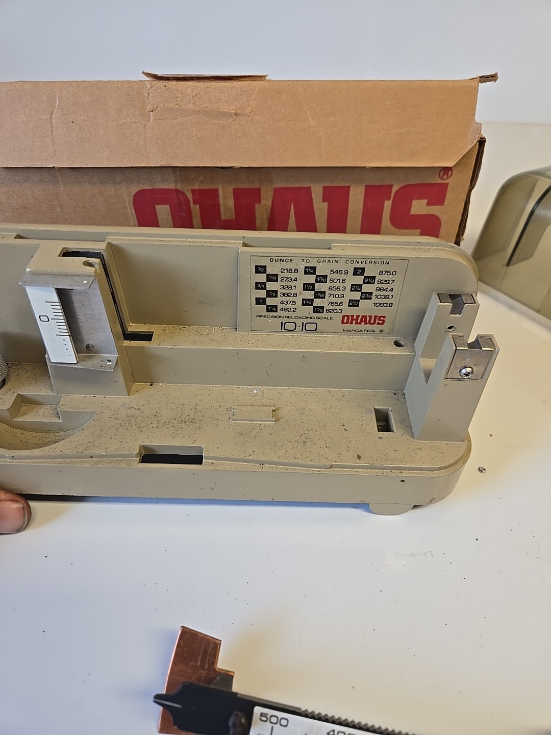 OHAUS Model 10-10 Reloading Balance Beam Scale (In Original Box)