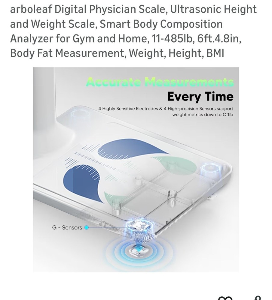 Arboleaf Digital Ultrasonic Height & Weight Smart Scale