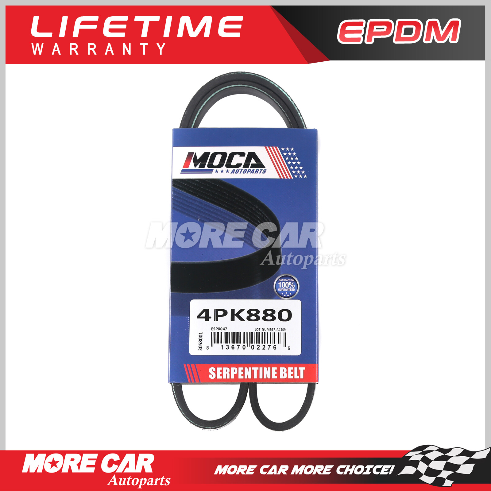 EPDM Serpentine Belt 4PK880 for Toyota Sienna Camry Solara Lexus Kia Hyundai