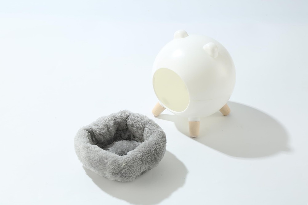 White Hamster Hideout Tiny House Space Elf Hiding Nest Durable Plush Pad