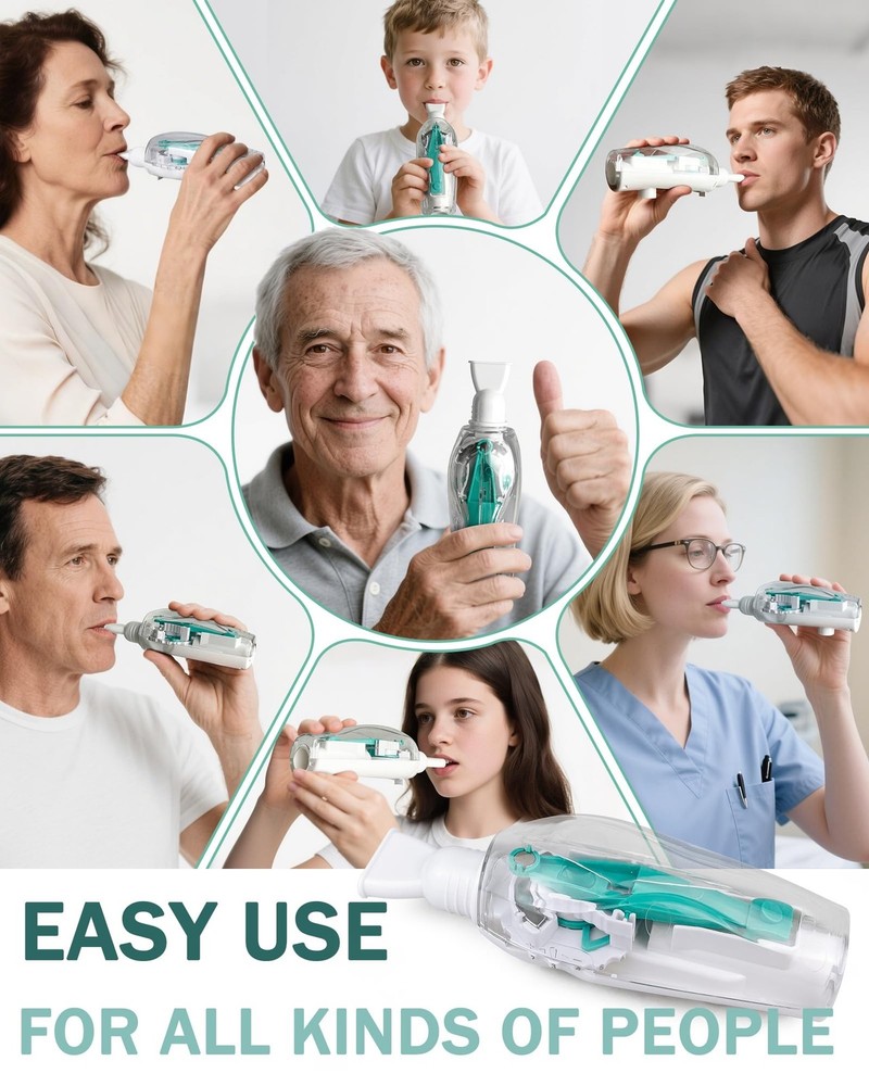 Breathing Exercise Device for Lungs - Flutter Valve Mucus Removal Device - Br...