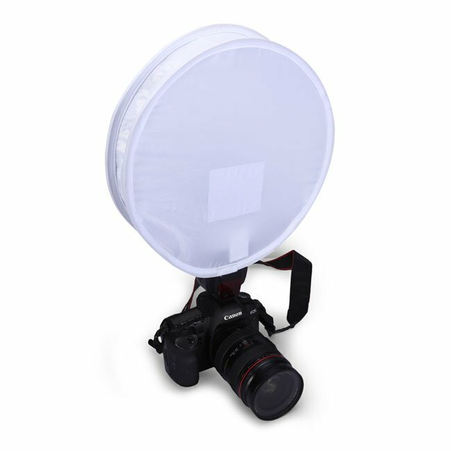 Universal 31cm Round Flash Diffuser Softbox With Grey White Black Card Balance