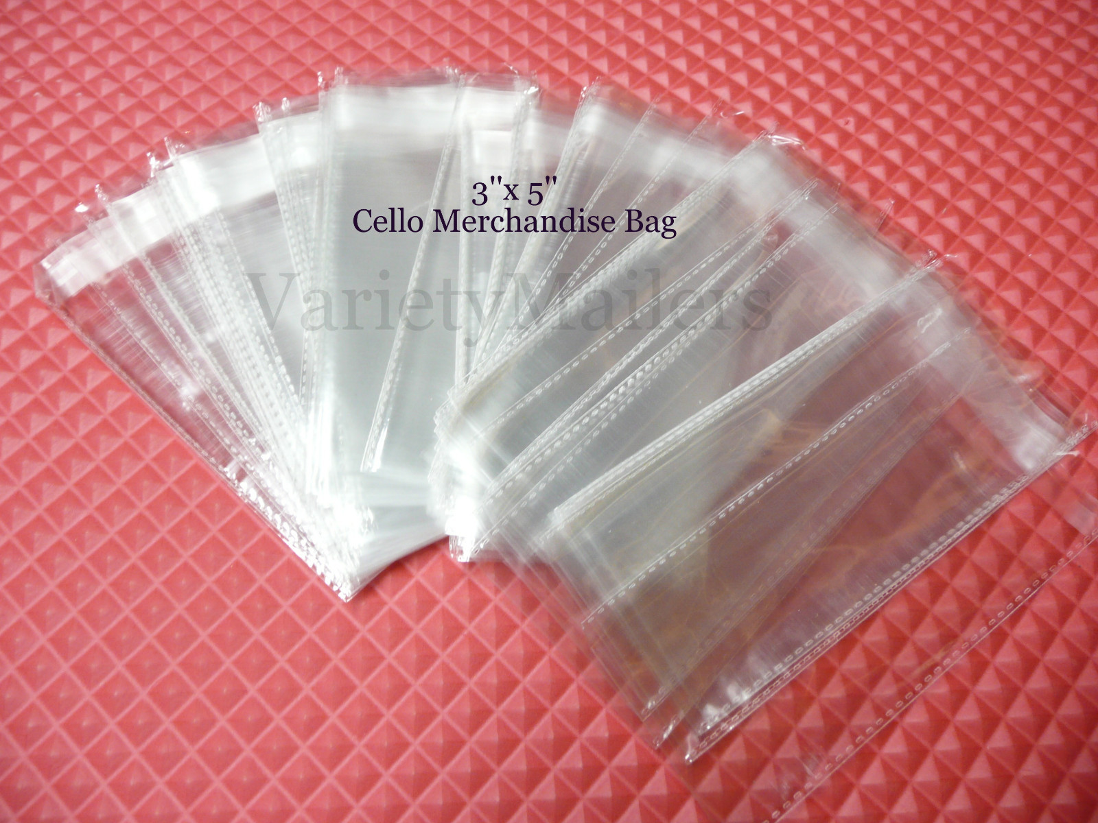 100 Small Reclosable Cello Merchandise Bags 3x5 Clear 1.5 Mil Self-Sealing Bags