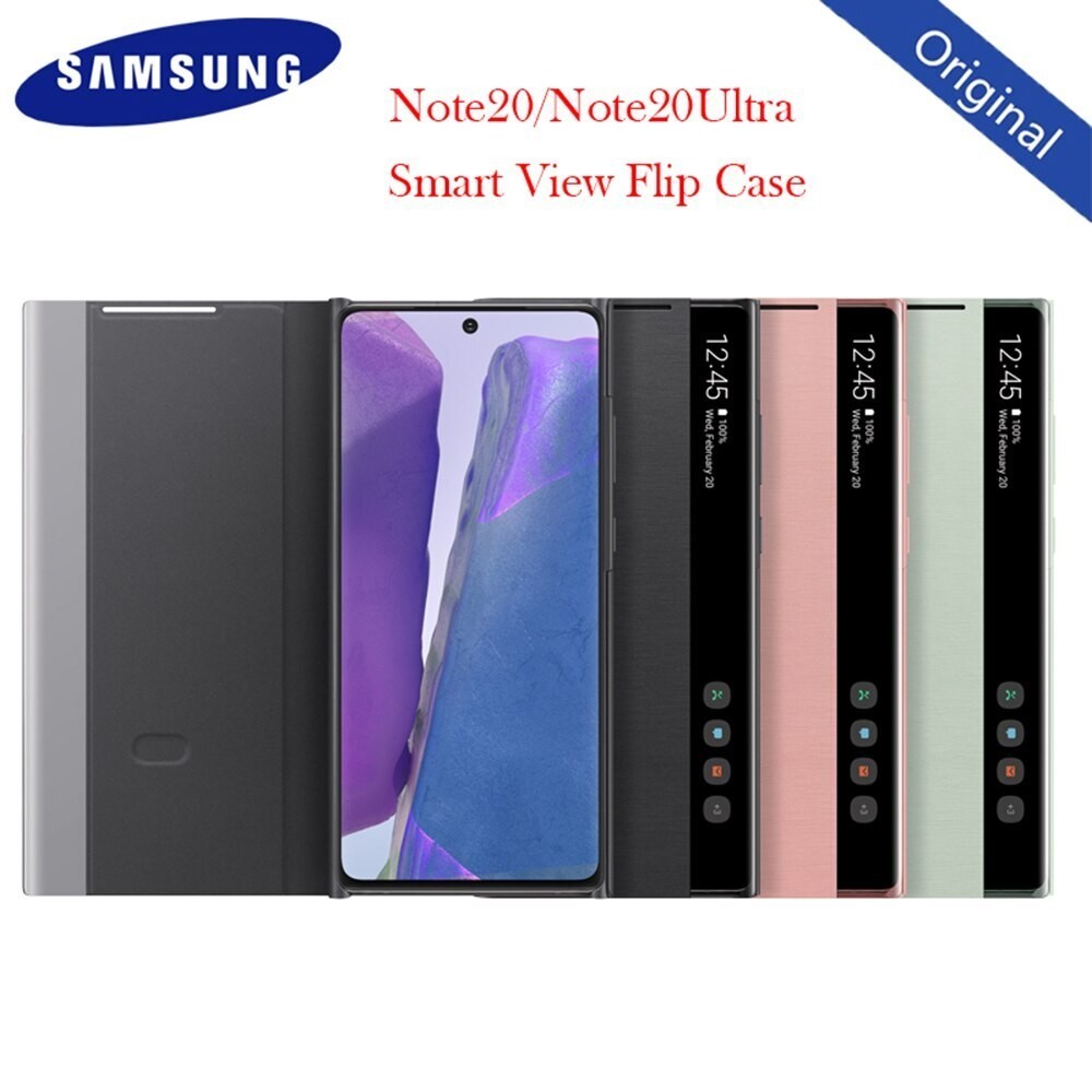 Official Original Samsung Note20 ultra Smart View Cover Mirror Flip Leather Case