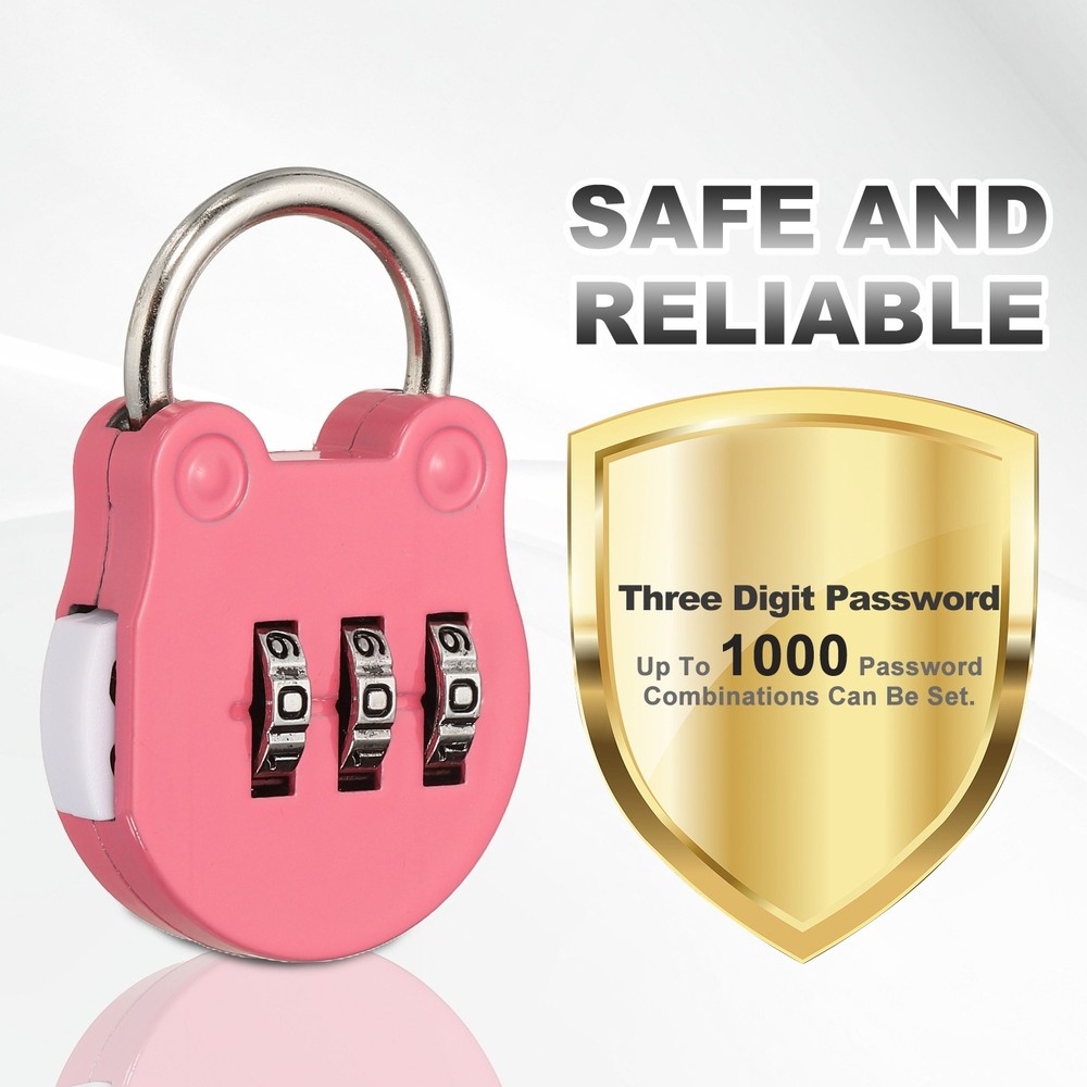 Combination Padlock (Small, Pink)(4 Pcs),Cat Shackle Code Locks