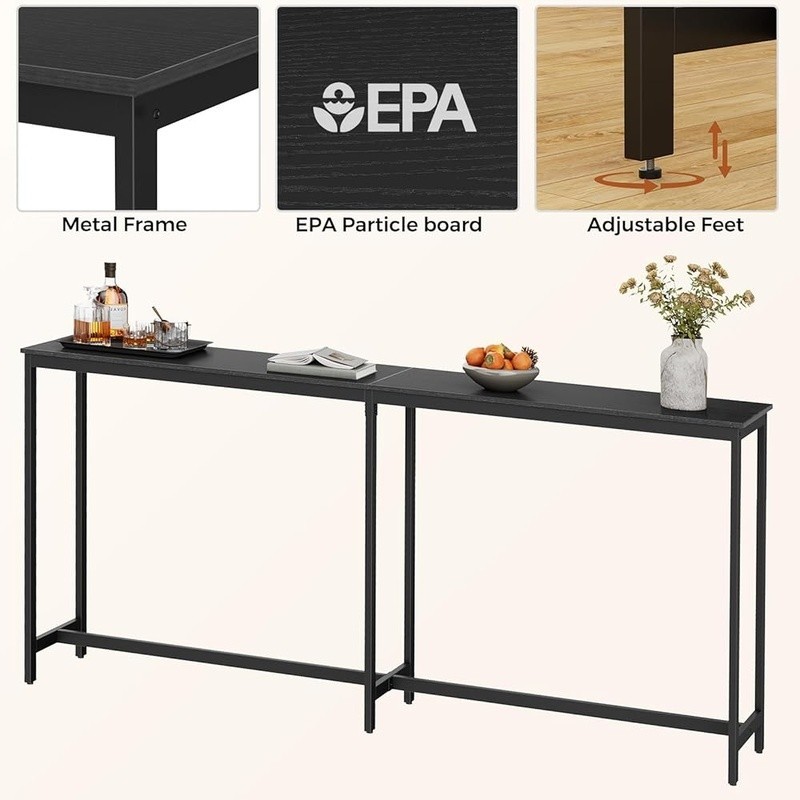 Narrow Space Saving Bar Table Metal Frame Kitchen Dining Breakfast Pub Table New