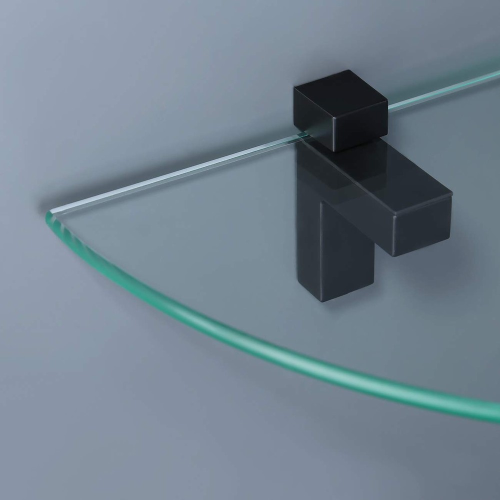 Glass Shelf Brackets Solid Metal Adjustable Floating 2 Pcs or One Pair Wall