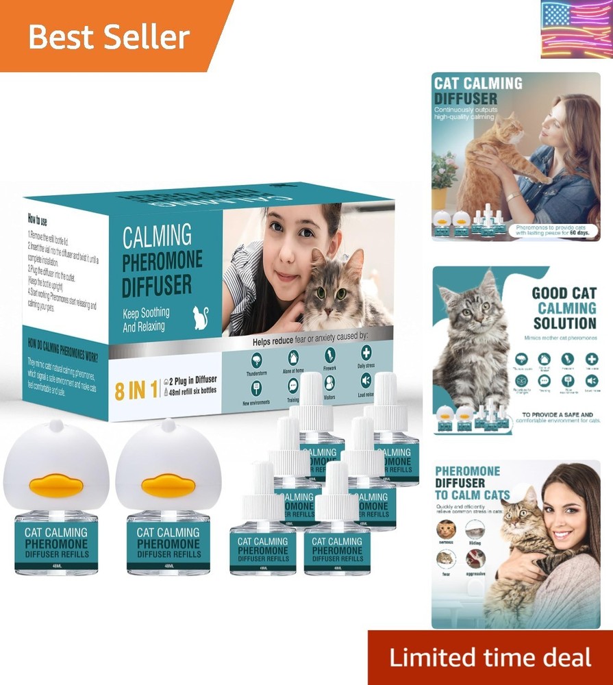 Cat Calming Diffuser 8 in 1 Multicat Pheromone Diffuser Pheromones to Calm St...