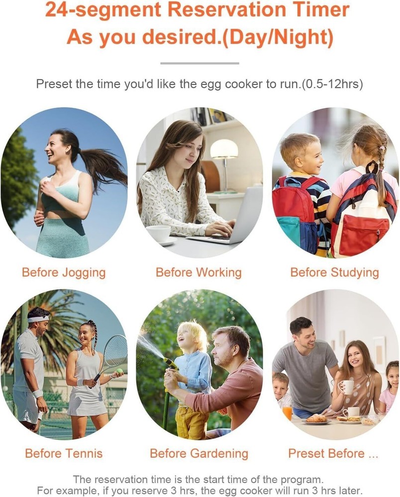 Rapid Egg Cooker 6-Function Egg Cooker for Hard Boiled Egg with Timer Bowl&Rack