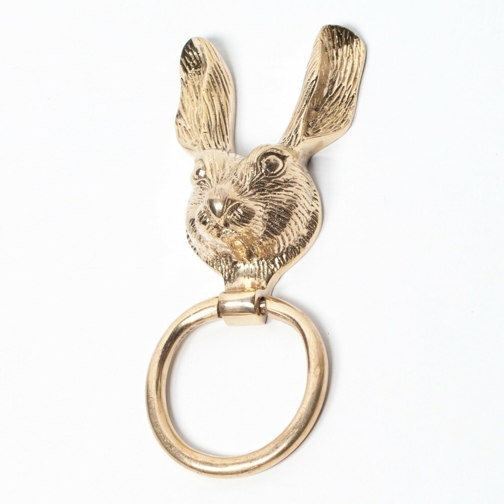Classical Solid Brass Rabbit Hare Door Knocker Animal Country Style