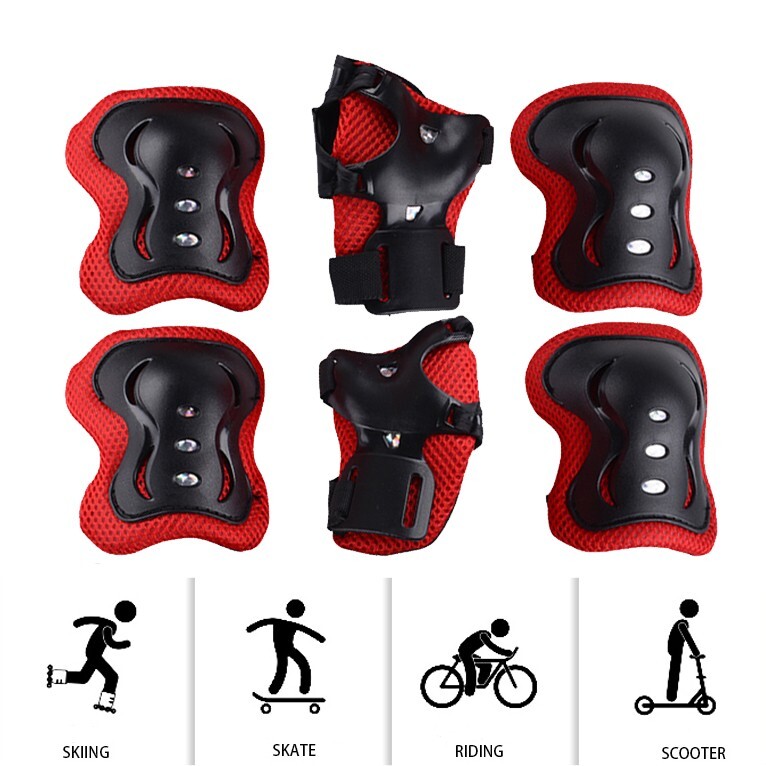 Adjustable Helmet Protective Gear Elbow Knee Wrist Pads for 3-16 kids Youth
