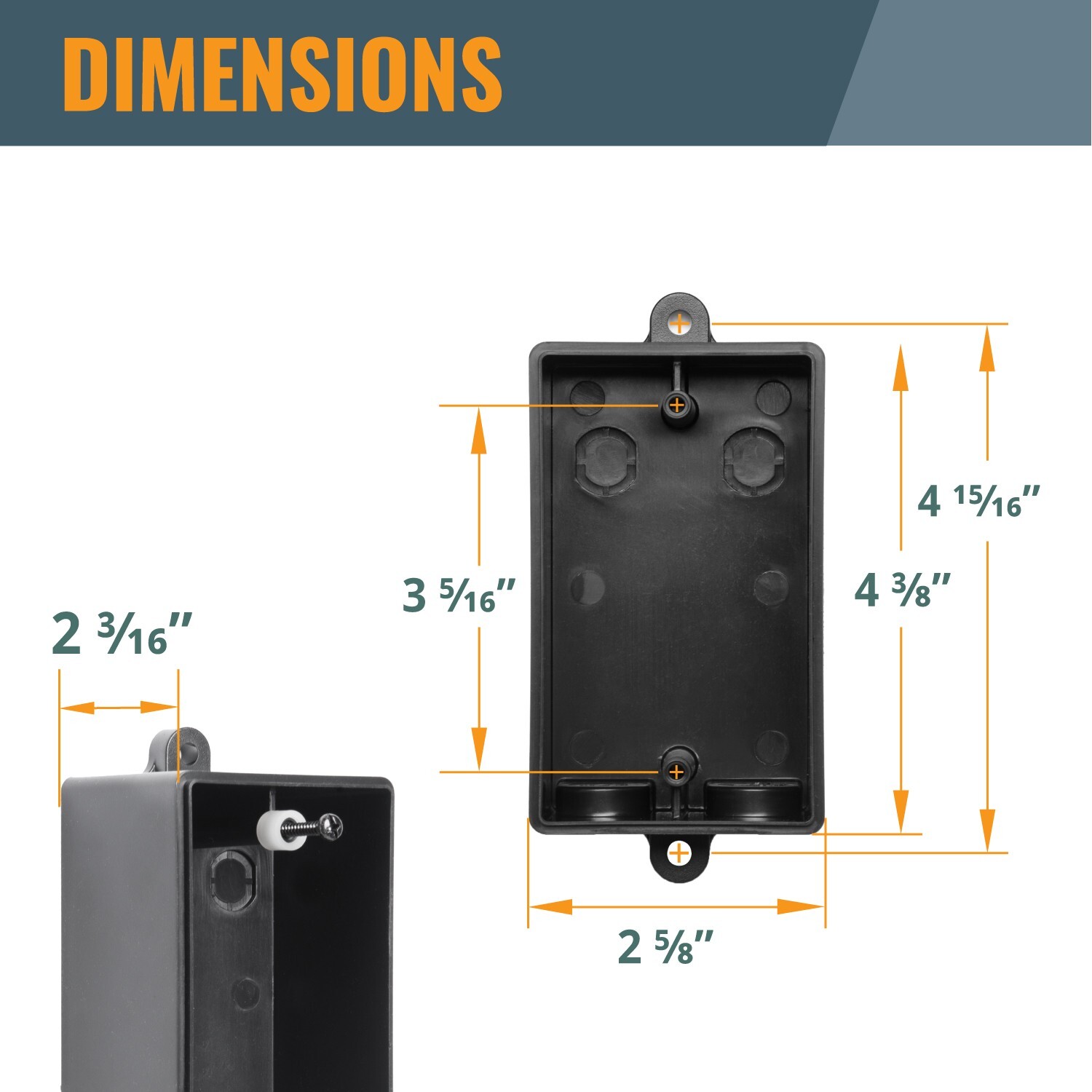 POWERTEC 71834 Deep Switch Box with Hardware for POWERTEC Switch Compatibility