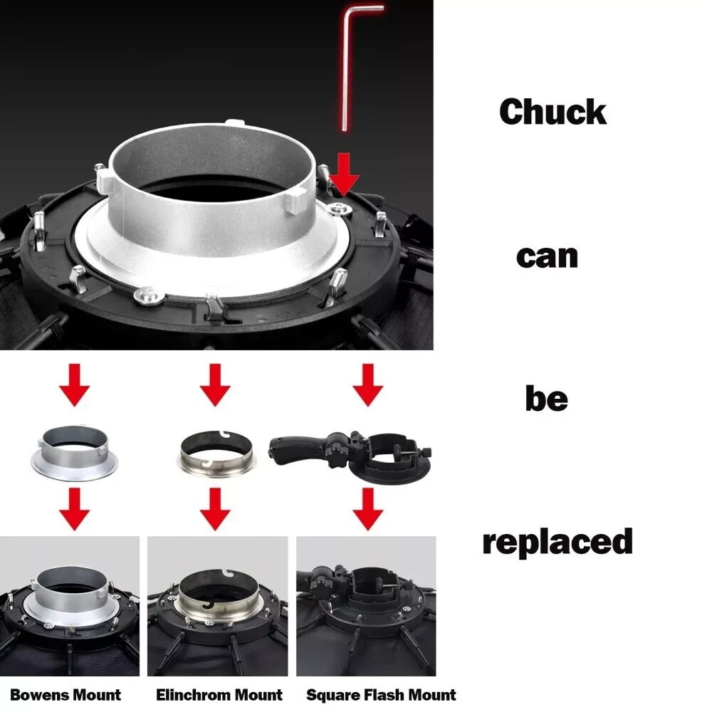 US TRIOPO K2-90 90cm/35.4" Foldable Octagon Softbox fr Studio Bowens Flash Light