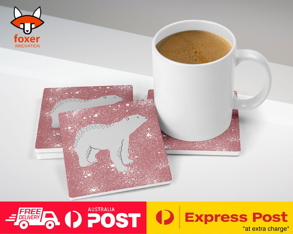 COASTER COFFEE DRINKING MAT|POLAR BEAR 1