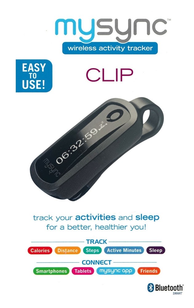 New MySync Clip Wireless Activity Tracker For Smartphones Bluetooth Smart App