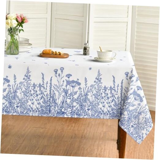 Spring Summer Tablecloth 52×70 Inch Rectangular, 52" x 70" (Rectangular) Blue