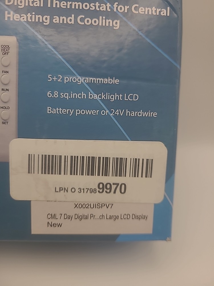 Tenza Digital Programmable Thermostat Model CPT10 5+2 Programmable