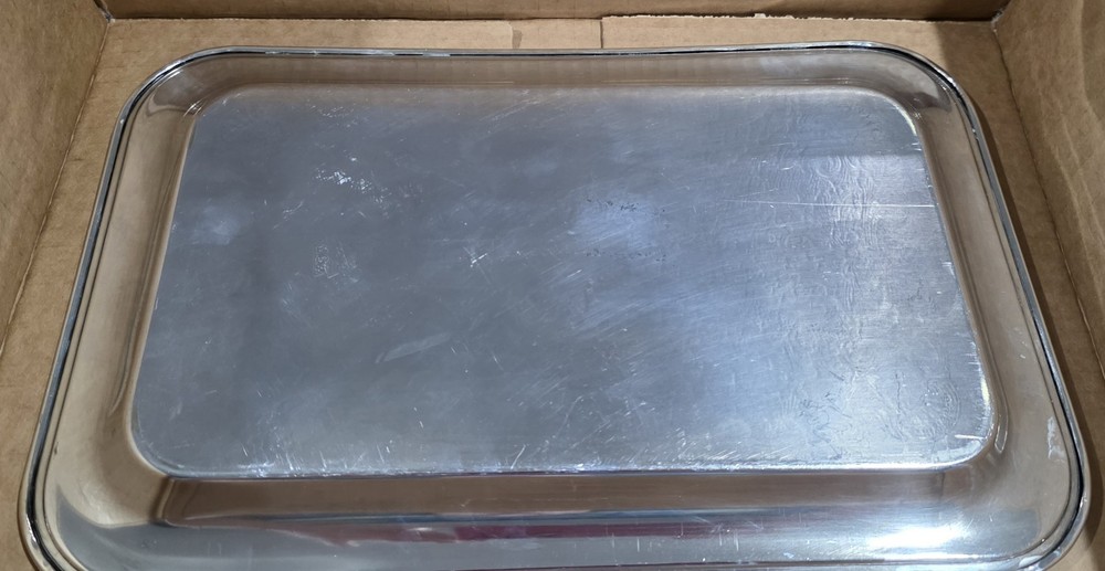 KS Inc. Keystoneware Silverplated Etched Scroll Tray 14" x 9"