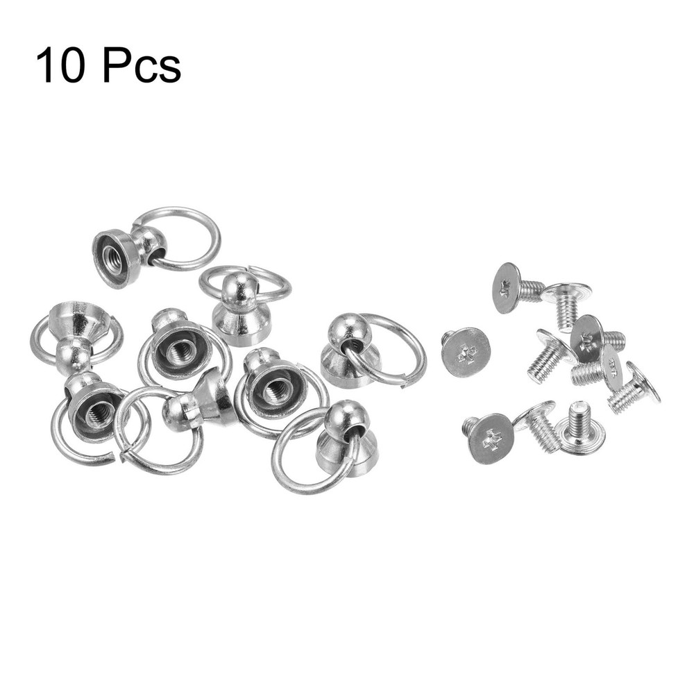 0.5" Toroidal Joint Button Pin Rivets Screw Silver 10pcs