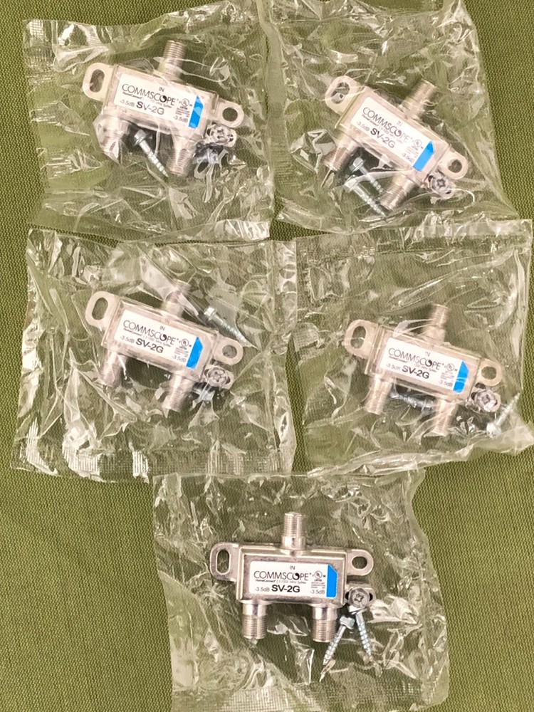 5 Pack SV-2G CommScope Two-Way Coaxial Cable Splitters 5–1002MHz Comcast Xfinity