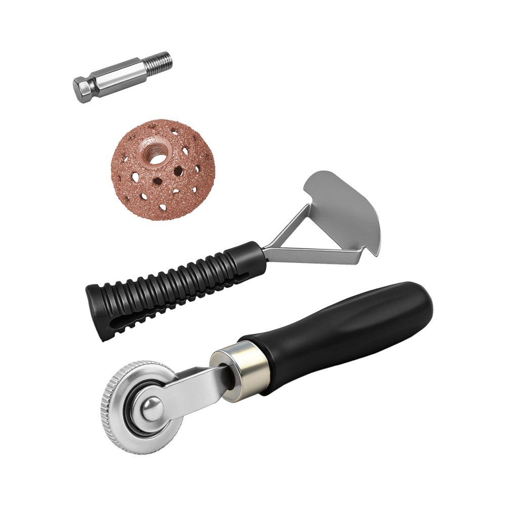 3Pcs Tyre Repair Tool Patch Roller+Scraper+Buffer Wheel Grinding Head Round Bit