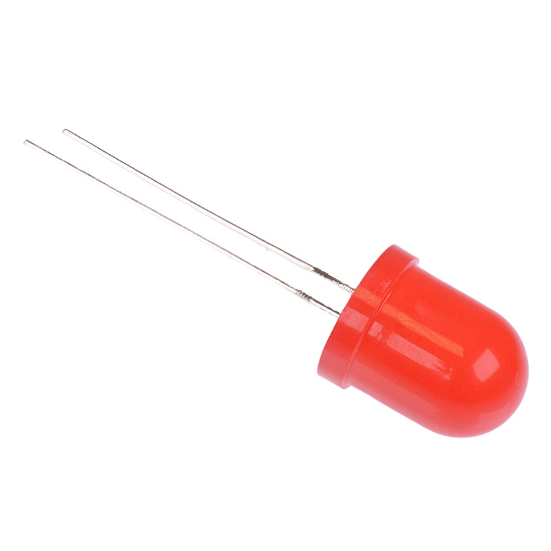 100 x Red 10mm Diffused LED 270mcd 60°