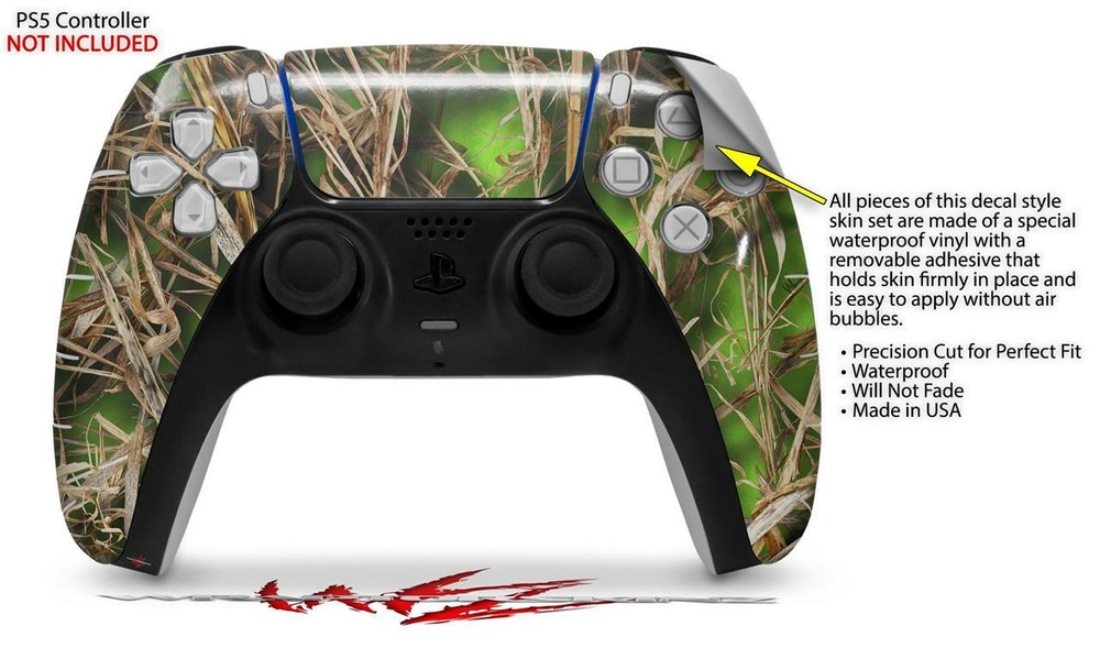 Skin Sony PS5 Controller WraptorCamo Grassy Marsh Camo Neon Green