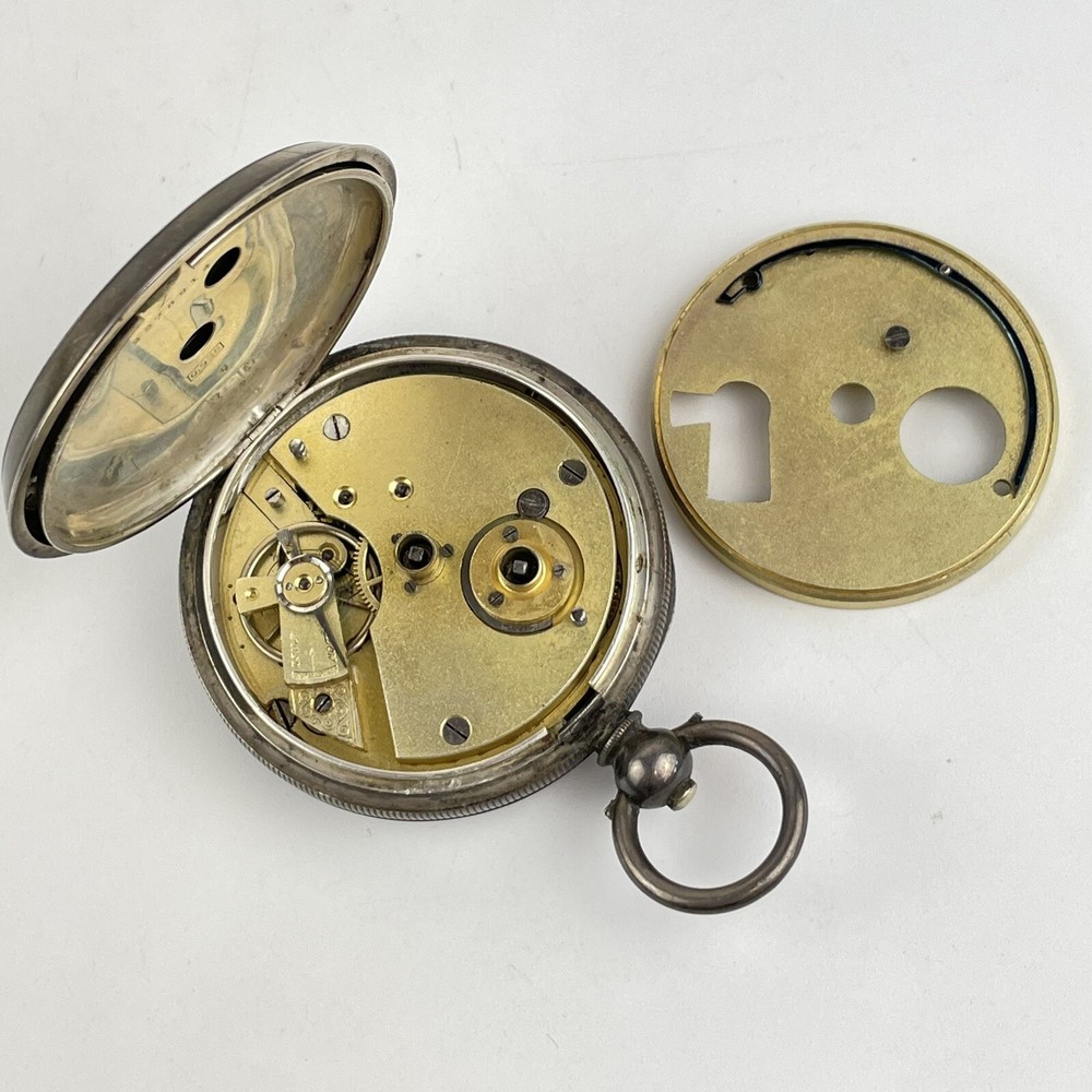 Antique Swiss Solid Silver Cased Pocket Watch 5cm
