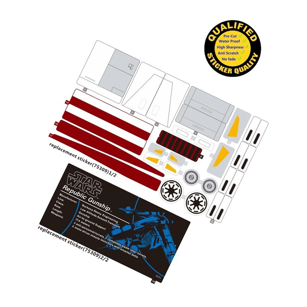 Replacement sticker for set 75309 Precut sticker