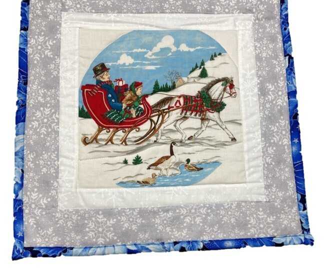 Quilted December Enjoying the Snow Table Runner