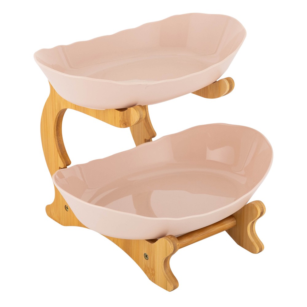 2 Tier Fruit Bowl, Fruit Basket Stand, Fruit Serving Tray