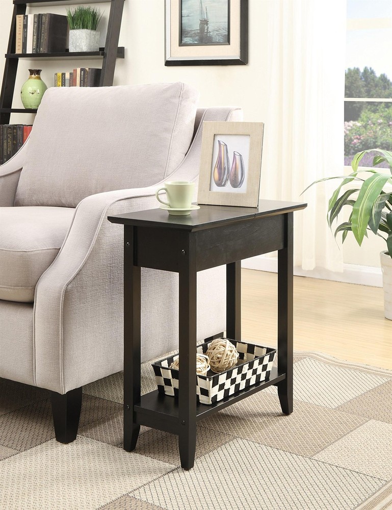 Pemberly Row Flip Top End Table - Black