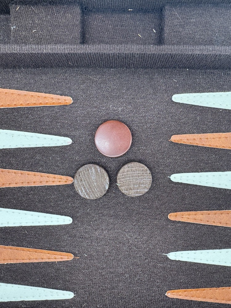 Vintage Pressman Backgammon Set Portable Leatherette Case