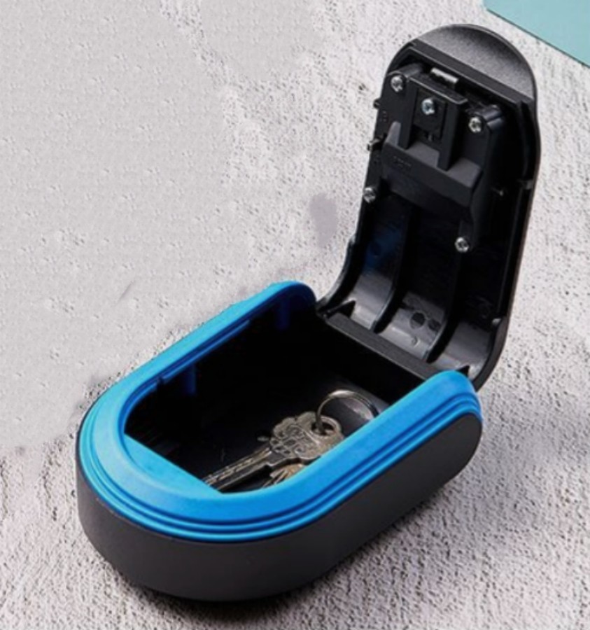 4-digit Combination Password ABS Plastic Key Box Keys Storage Blue Key Safe