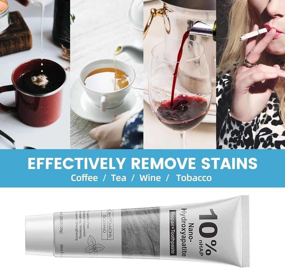 2Pcs 10% Hydroxyapatite Toothpaste,Nano-Hydroxyapatite Toothpaste 4.23 oz