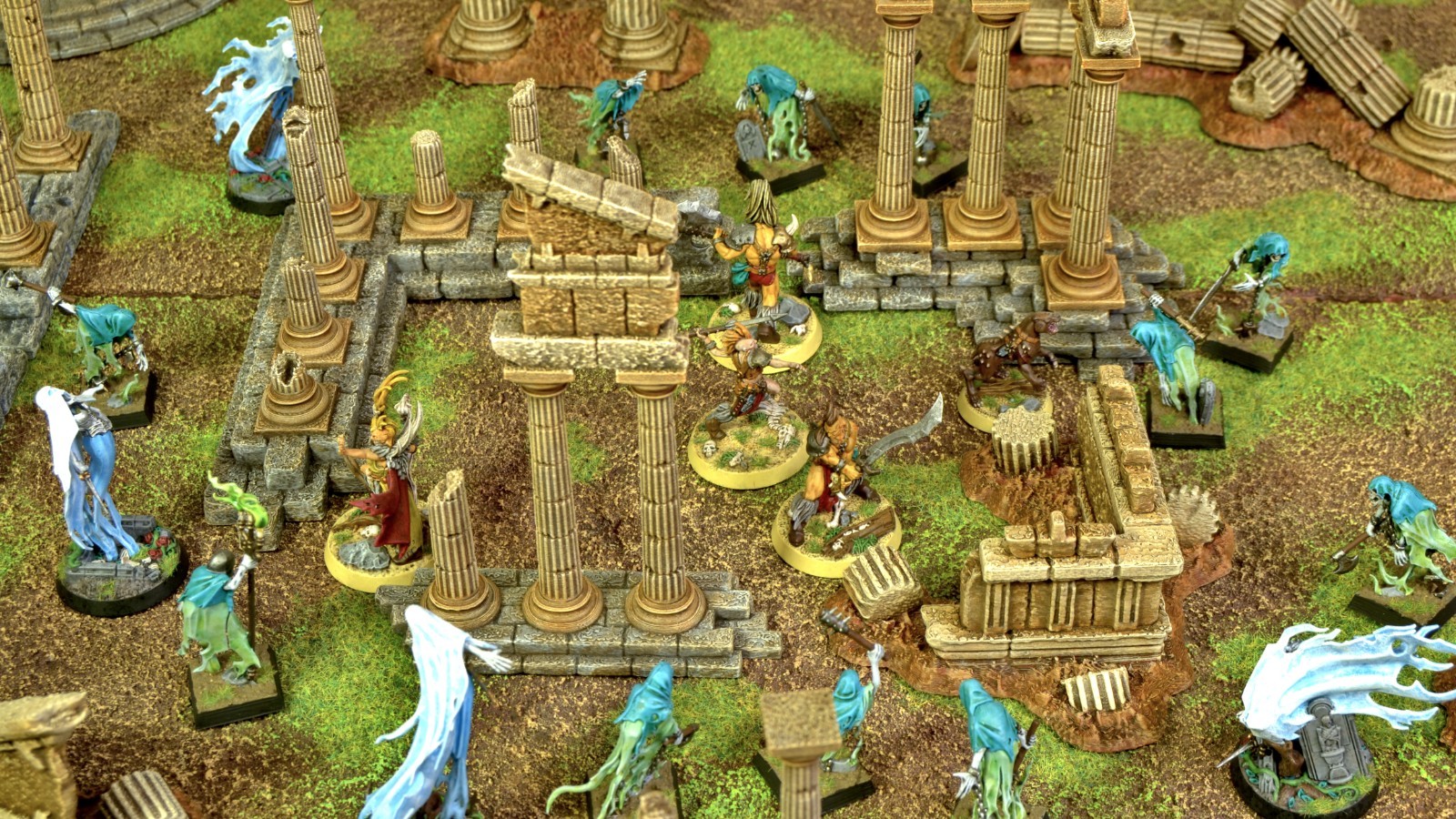 Feature + Scatter Terrain - Greek Ruins - Miniature Wargames - Warhammer 40k/AoS