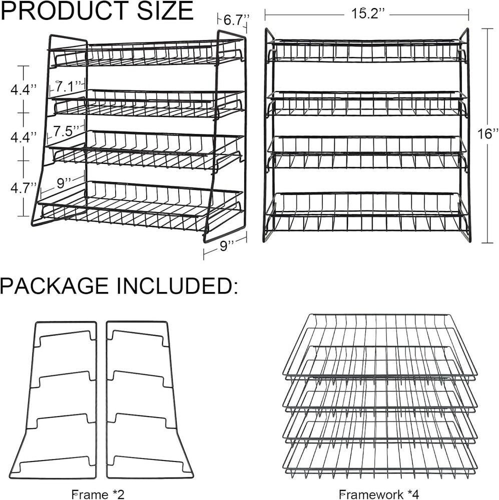 Upgraded 4-Tier Candy Display Rack Stand